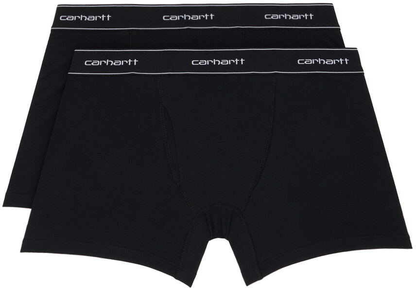 

Комплект двух пар черных хлопковых боксеров Carhartt Work In Progress