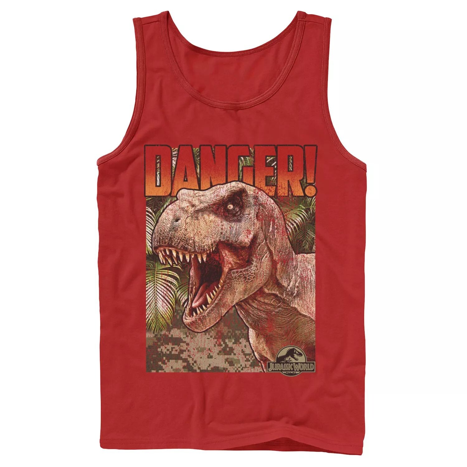 

Мужская майка с графическим рисунком в стиле ретро «Мир Юрского периода Danger T-Rex» Licensed Character