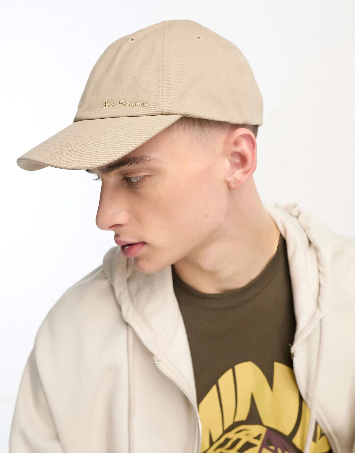 

Бежевая хлопковая бейсболка Ben Sherman