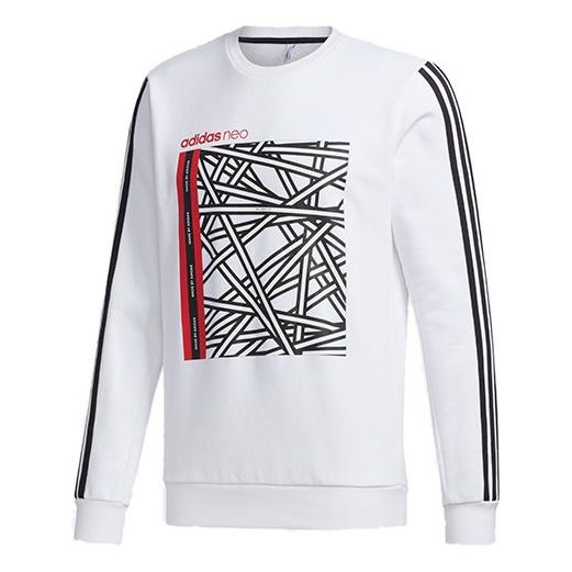 Толстовка adidas neo M FAVES SWT 1 Sports Round Neck Pullover White, белый