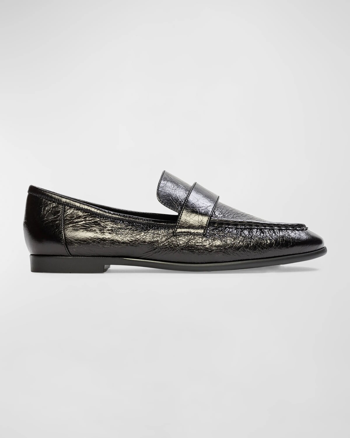 

Мокасины-слипоны Arrow с эффектом металлик Black Suede Studio, цвет Black Crinkle Leather