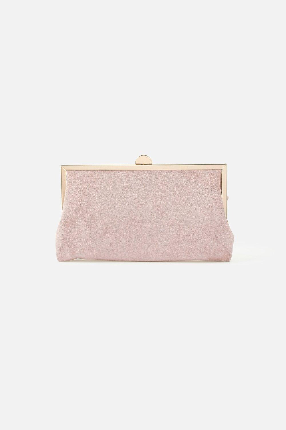 

Замшевый клатч в рамке с зажимом Accessorize, обнаженная