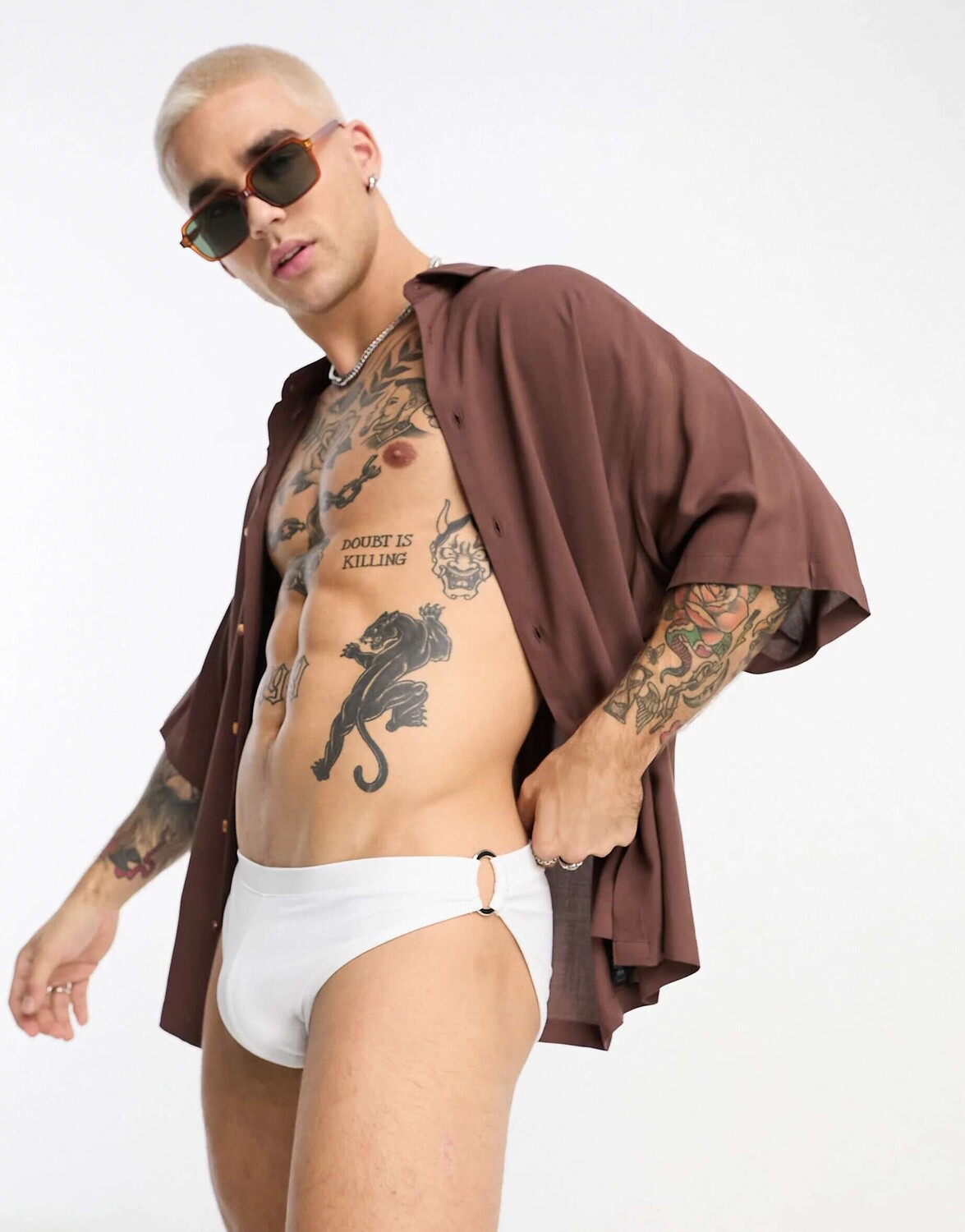 

Белые плавки с золотой фурнитурой ASOS