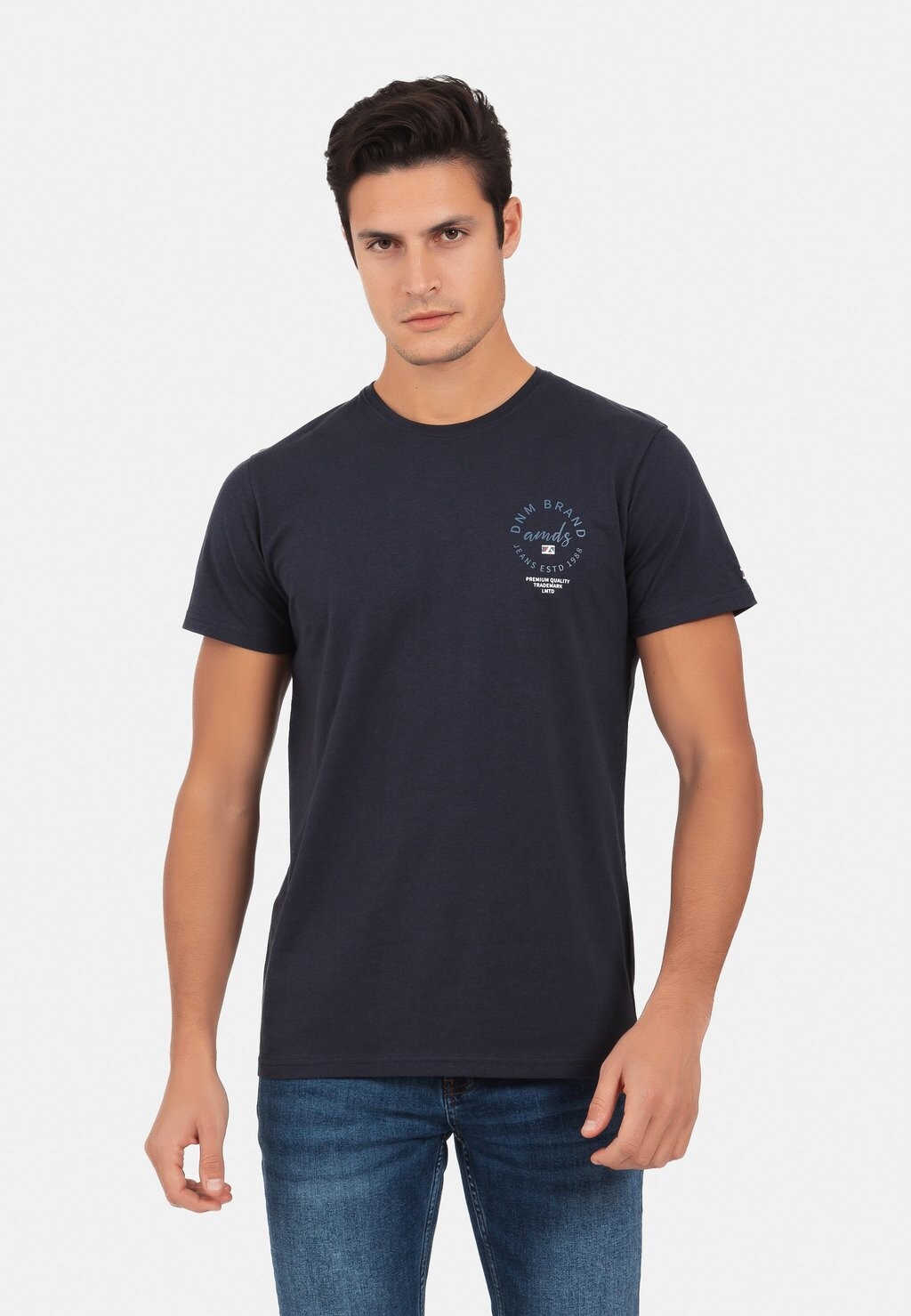 

Футболка с принтом AMDS JEANS, темно-синий