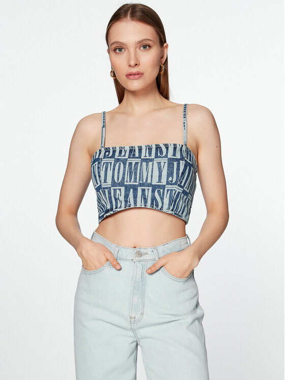 

Топ приталенного кроя Tommy Jeans, синий