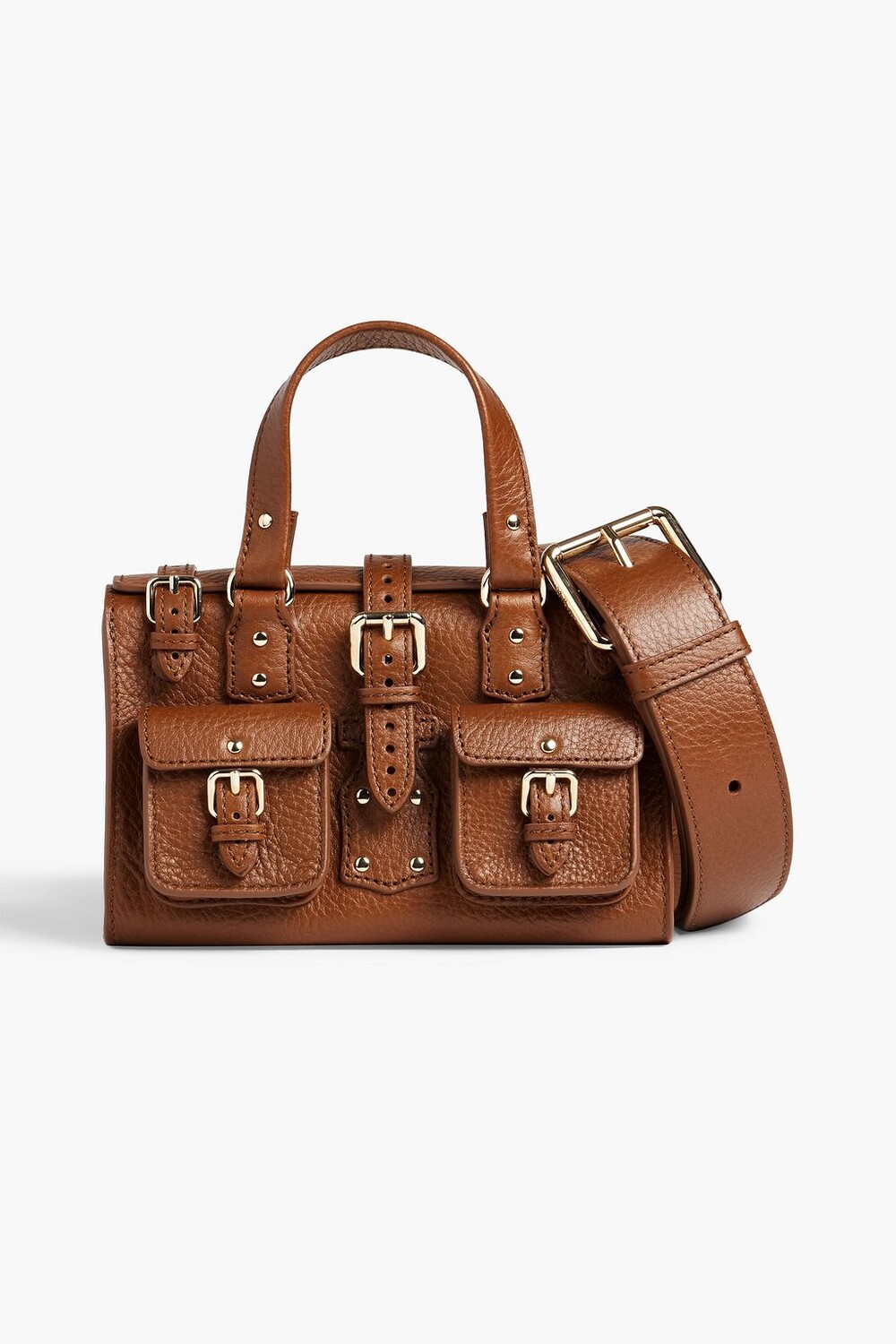 

Миниатюрная сумка через плечо Roxanne из шагреневой кожи MULBERRY, коричневый