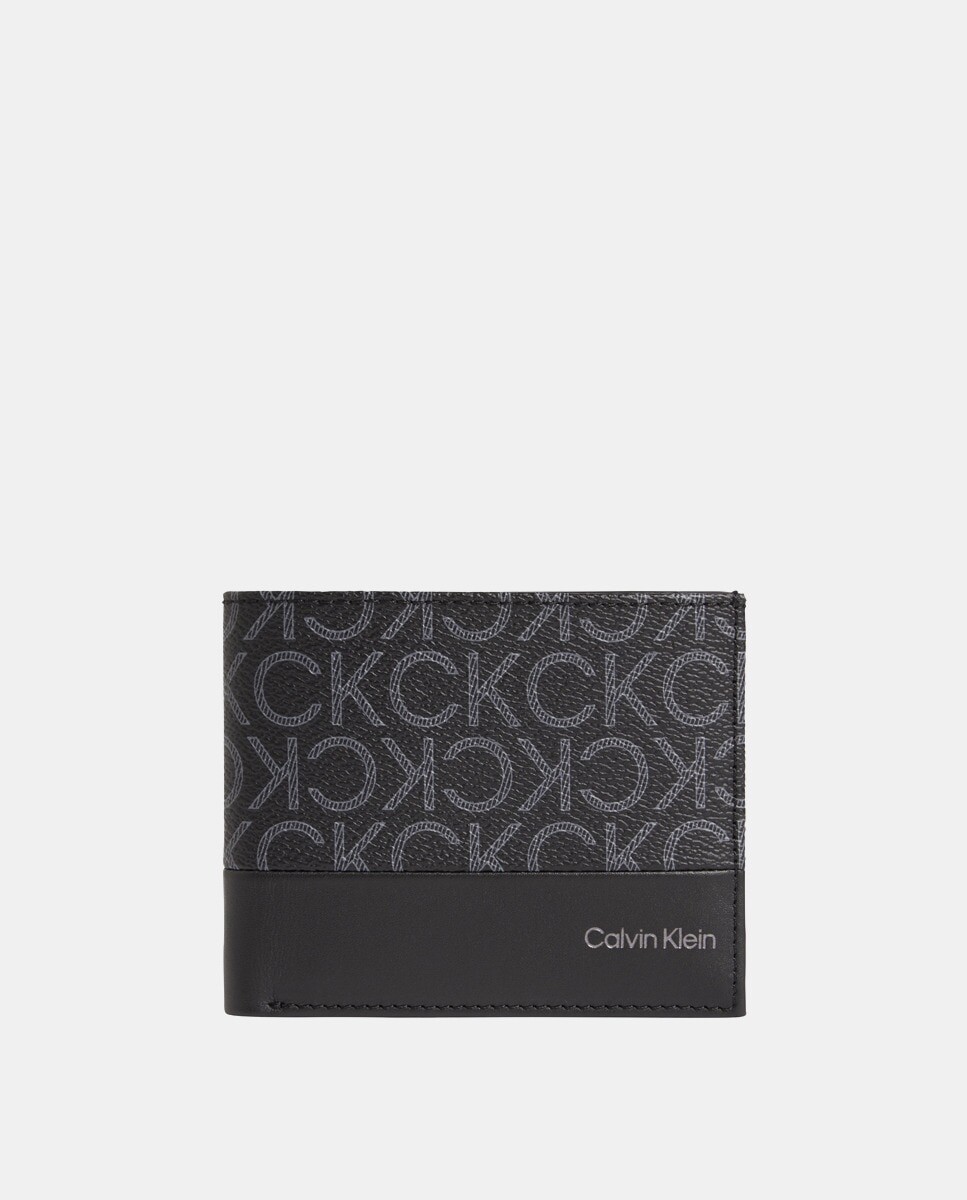 

Черный кошелек с принтом и сумочкой Calvin Klein, черный