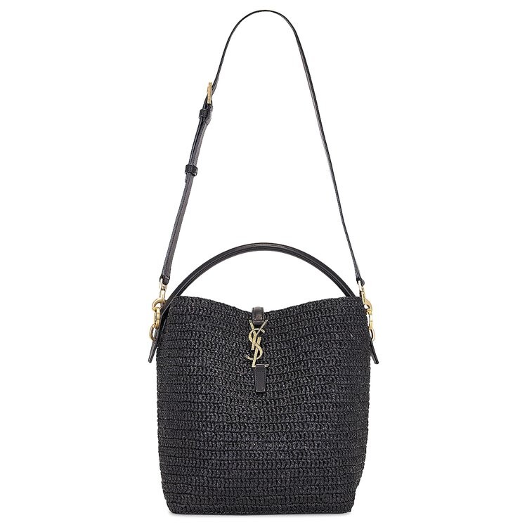 

Сумка через плечо Saint Laurent Le 37 Raffia Bucket Bag, черный