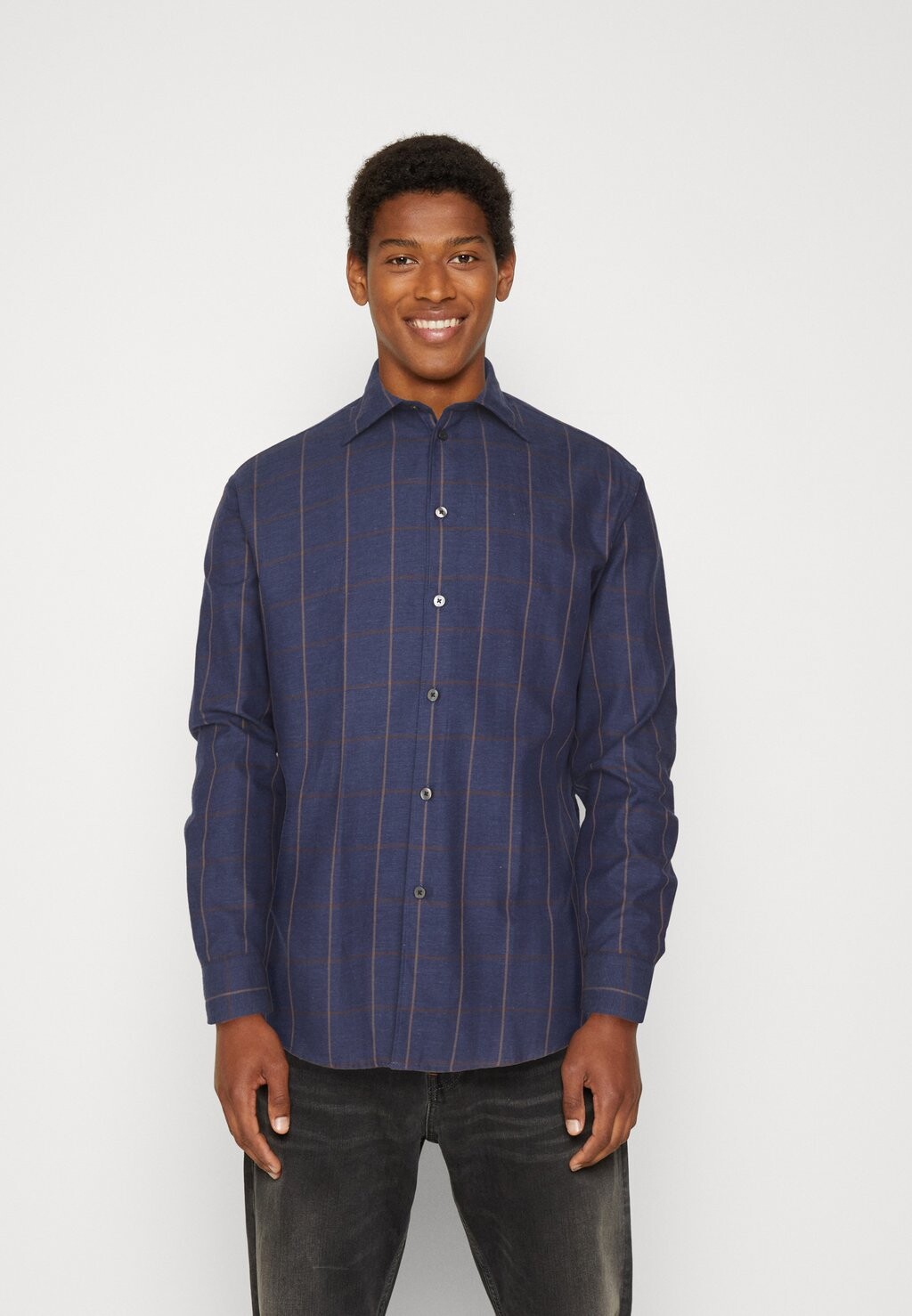 

Рубашка SLHREGEARL UNTUCK SHIRT CHECK Selected Homme, цвет dark earth
