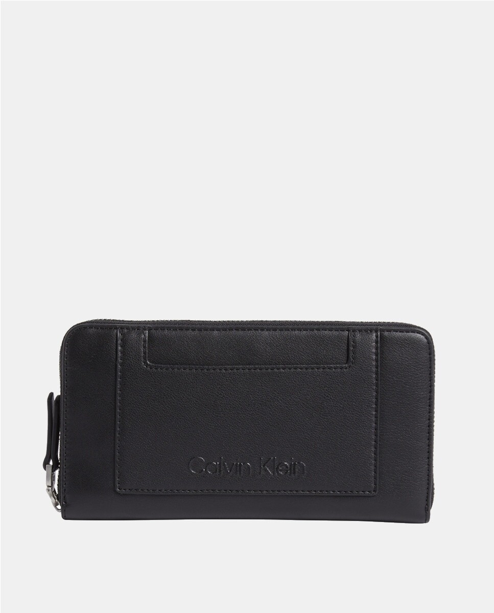 

Большой черный кошелек на молнии Calvin Klein, черный