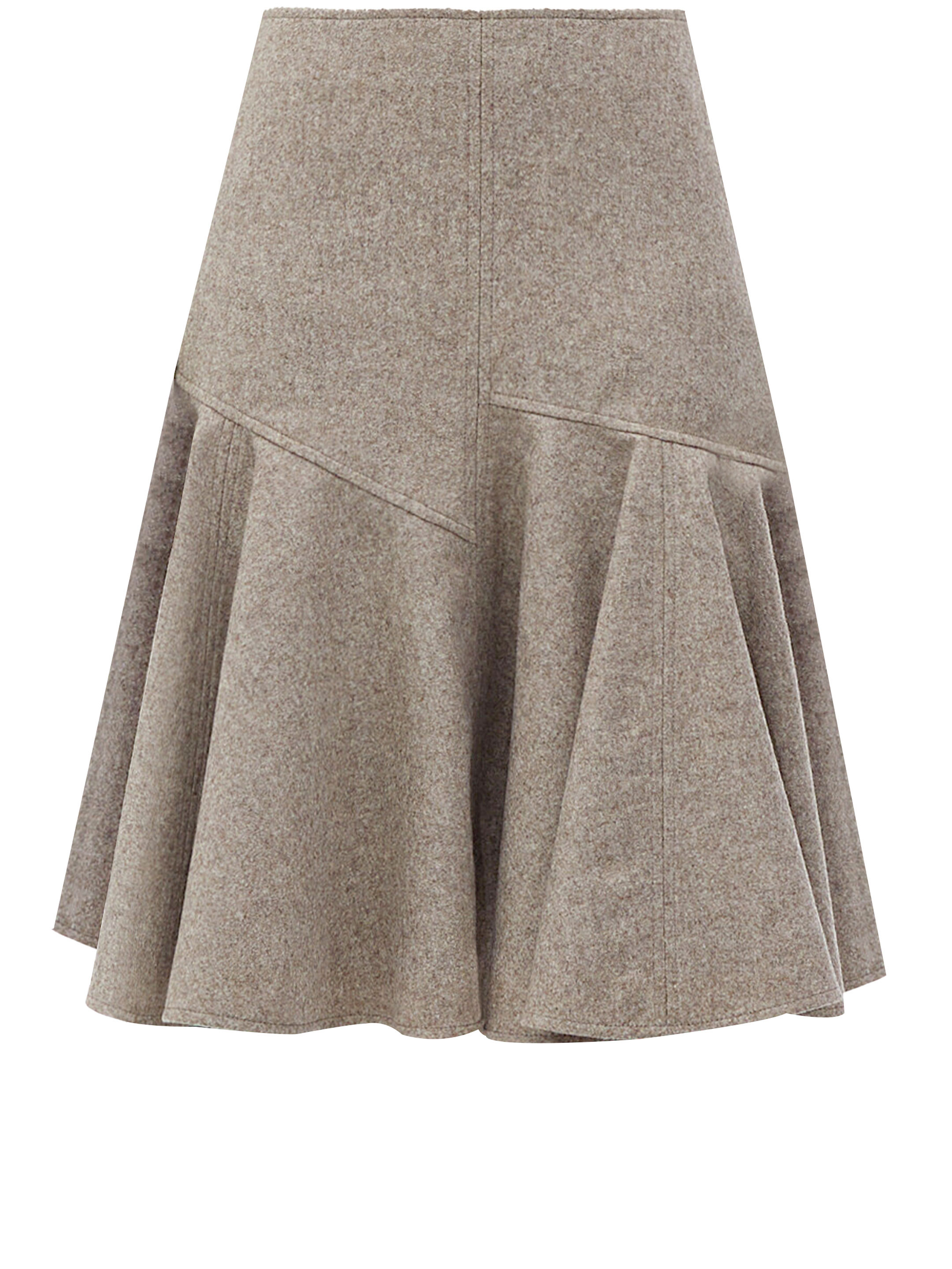 Юбка Bottega Veneta Wool flannel, бежевый юбка с защипами и молнией сзади