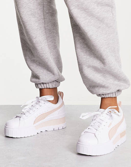 

Бело-розовые кроссовки на танкетке Puma Mayze, Розовый