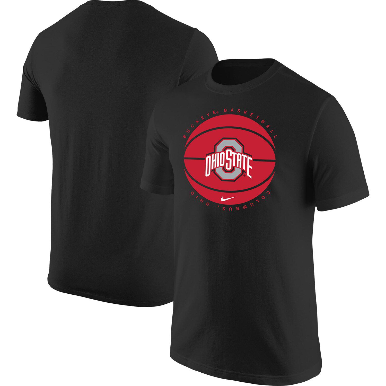 

Мужская черная футболка с логотипом Ohio State Buckeyes Basketball Nike, Черный