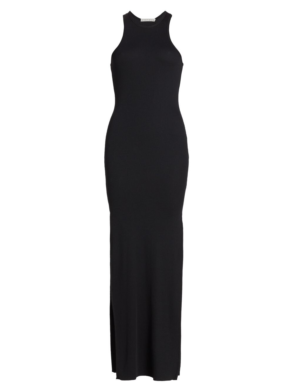 

Платье макси Pania Racerback из эластичного хлопка Alice + Olivia, черный