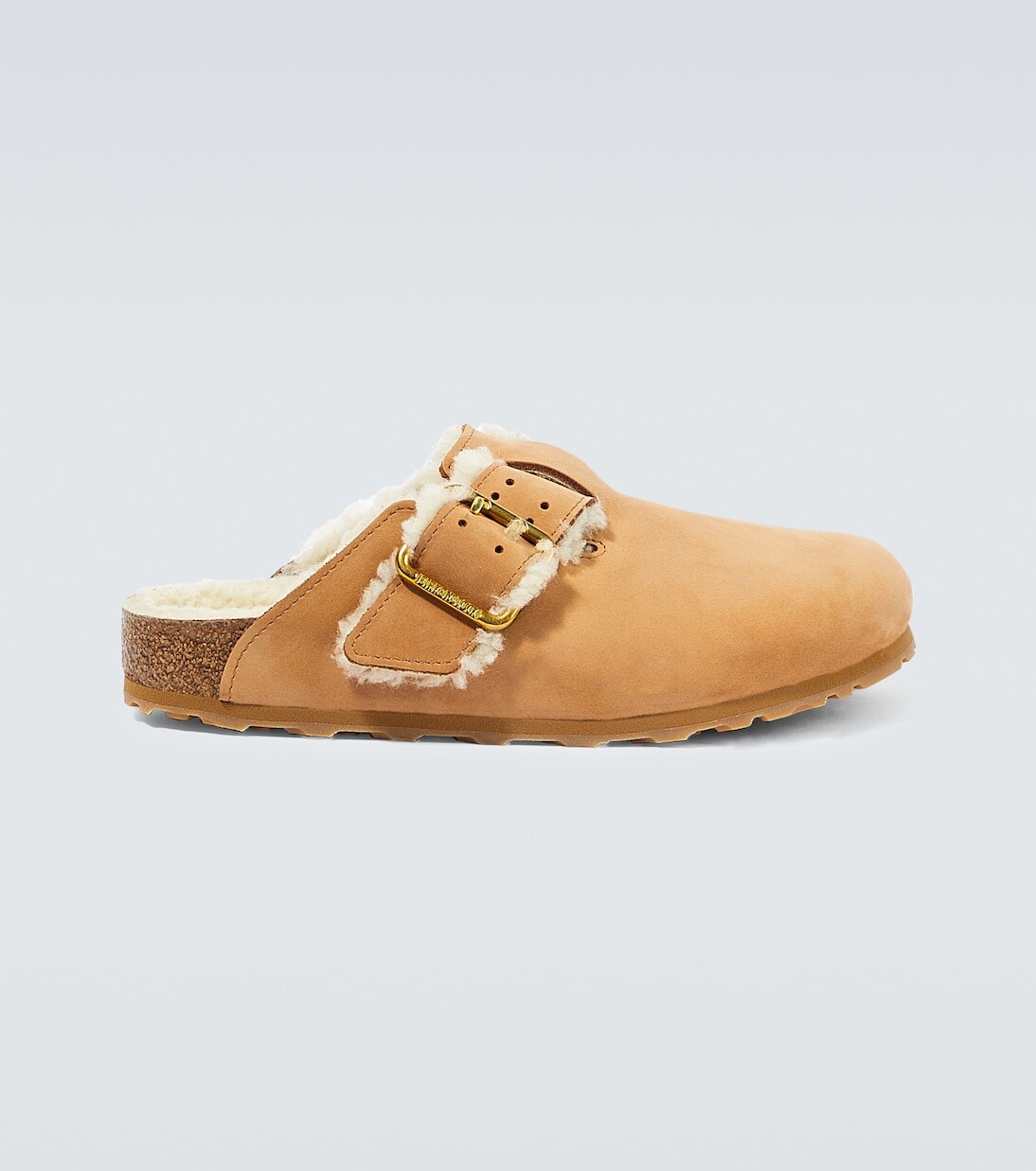 

Сабо boston из нубука и овчины Birkenstock, коричневый