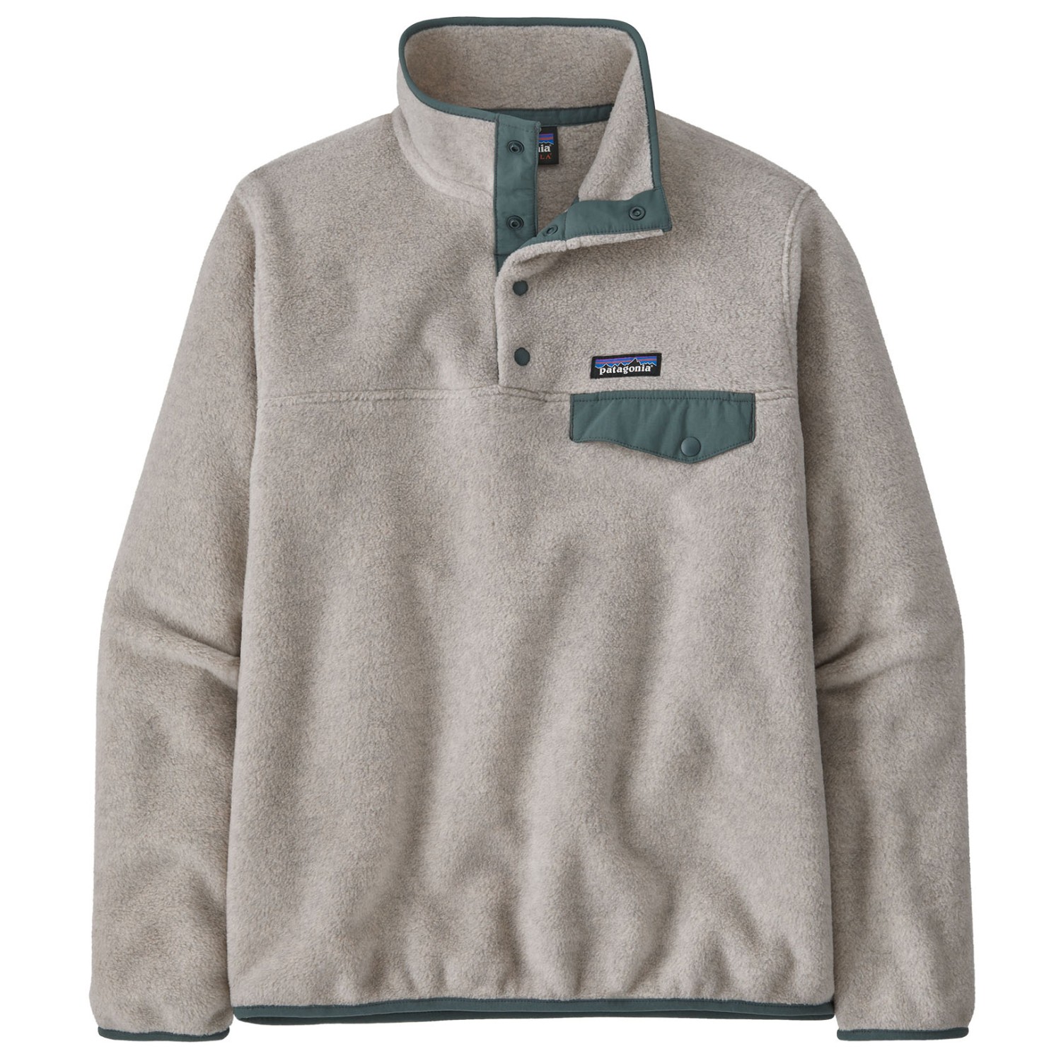 цена Флисовый свитер Patagonia Women's Lightweight Synch Snap T Pullover, цвет Oatmeal Heather/Nouveau Green