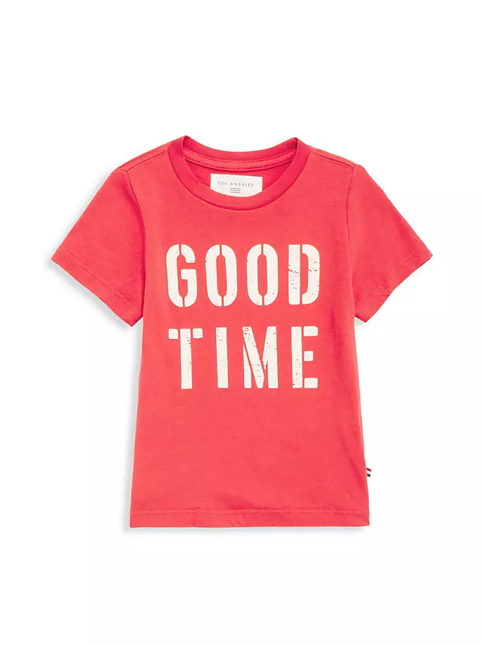 Хлопковая футболка Little Girl's Good Times Sol Angeles, красный футболка sol s размер l красный