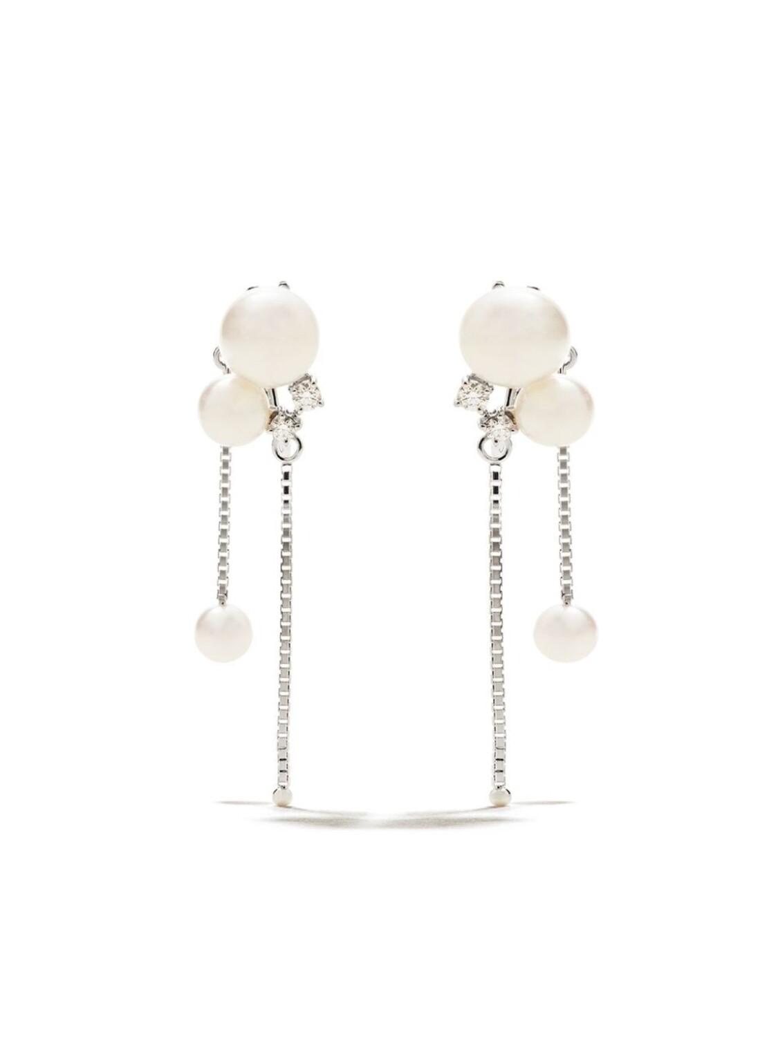

Серьги из белого золота с жемчугом и бриллиантами TASAKI, серебряный
