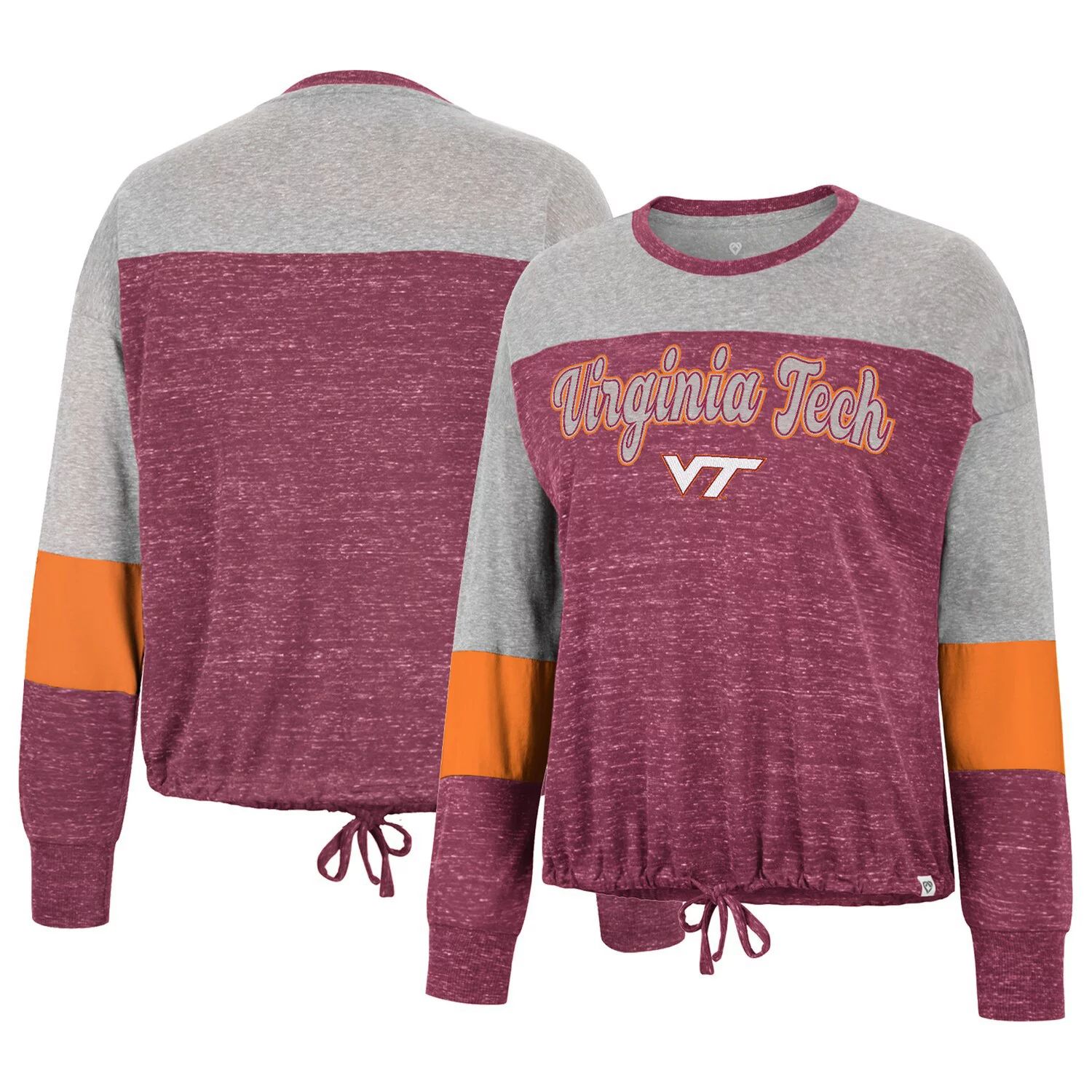 

Женская футболка Colosseum Maroon Virginia Tech Hokies Joanna с длинными рукавами и завязкой спереди Colosseum