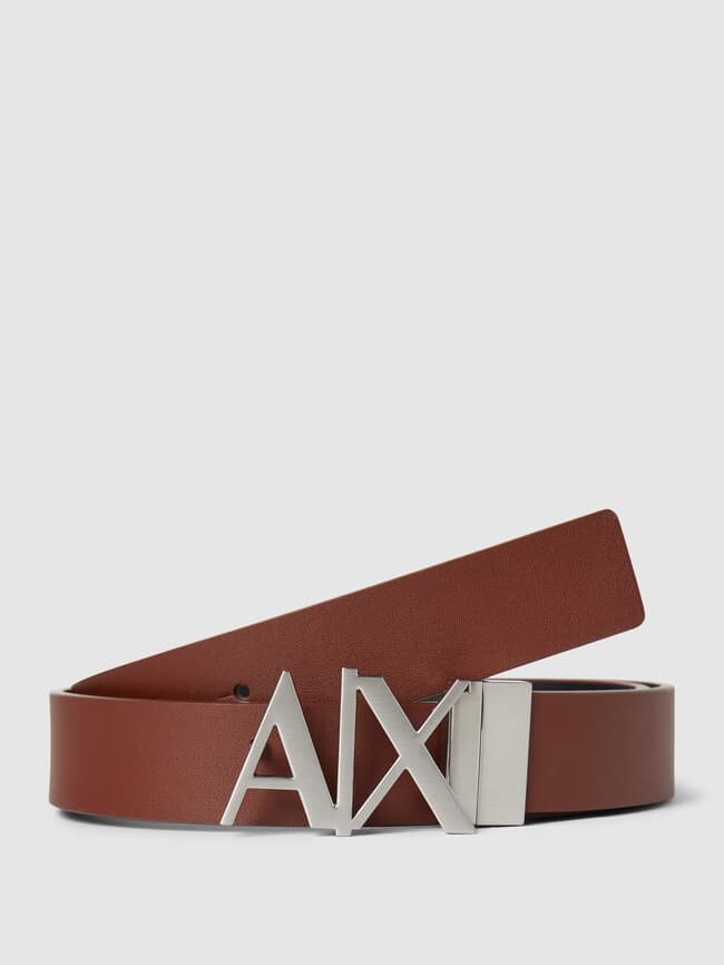 

Кожаный ремень с пряжкой ARMANI EXCHANGE, коньячный цвет
