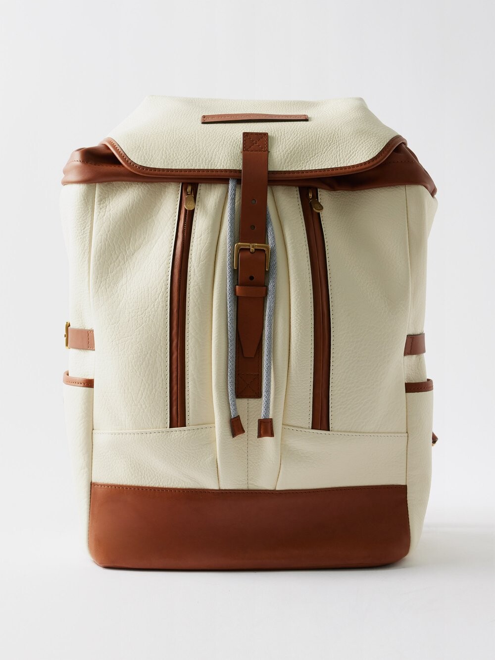 

Кожаный рюкзак street с пряжкой Brunello Cucinelli, бежевый