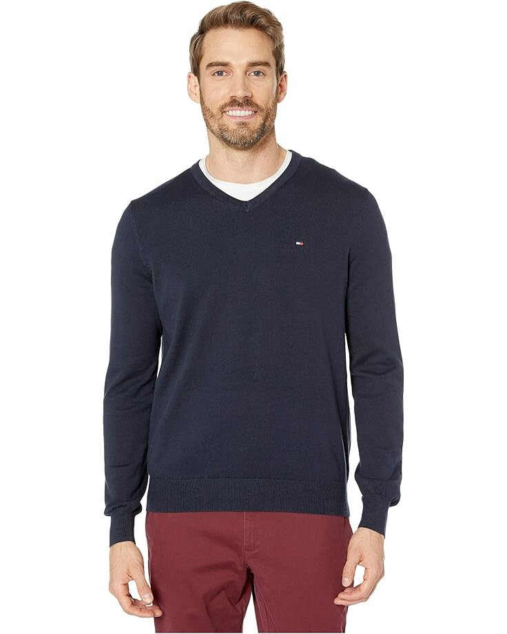 

Свитер Tommy Hilfiger Signature Solid V-Neck, нави