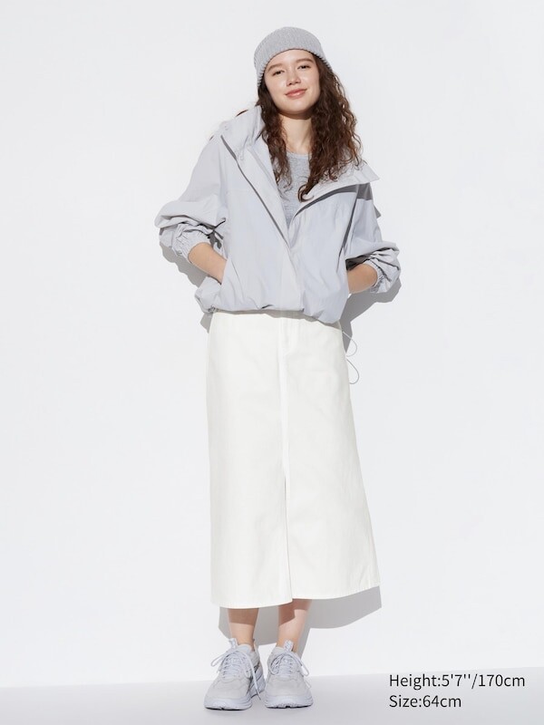 

Джинсовая длинная юбка Uniqlo, белый