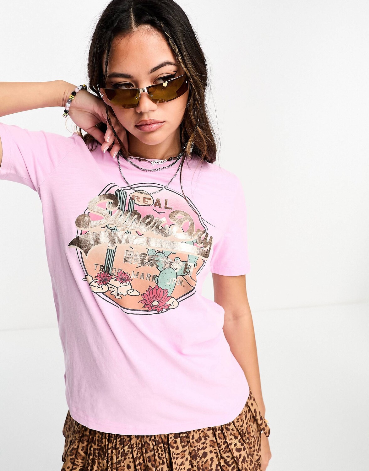 

Винтажная футболка с надписью Superdry лавандового цвета, Фиолетовый