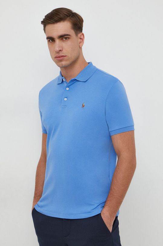 Хлопковая рубашка-поло Polo Ralph Lauren, синий рубашка поло из сетчатой ткани приталенного кроя polo ralph lauren синий