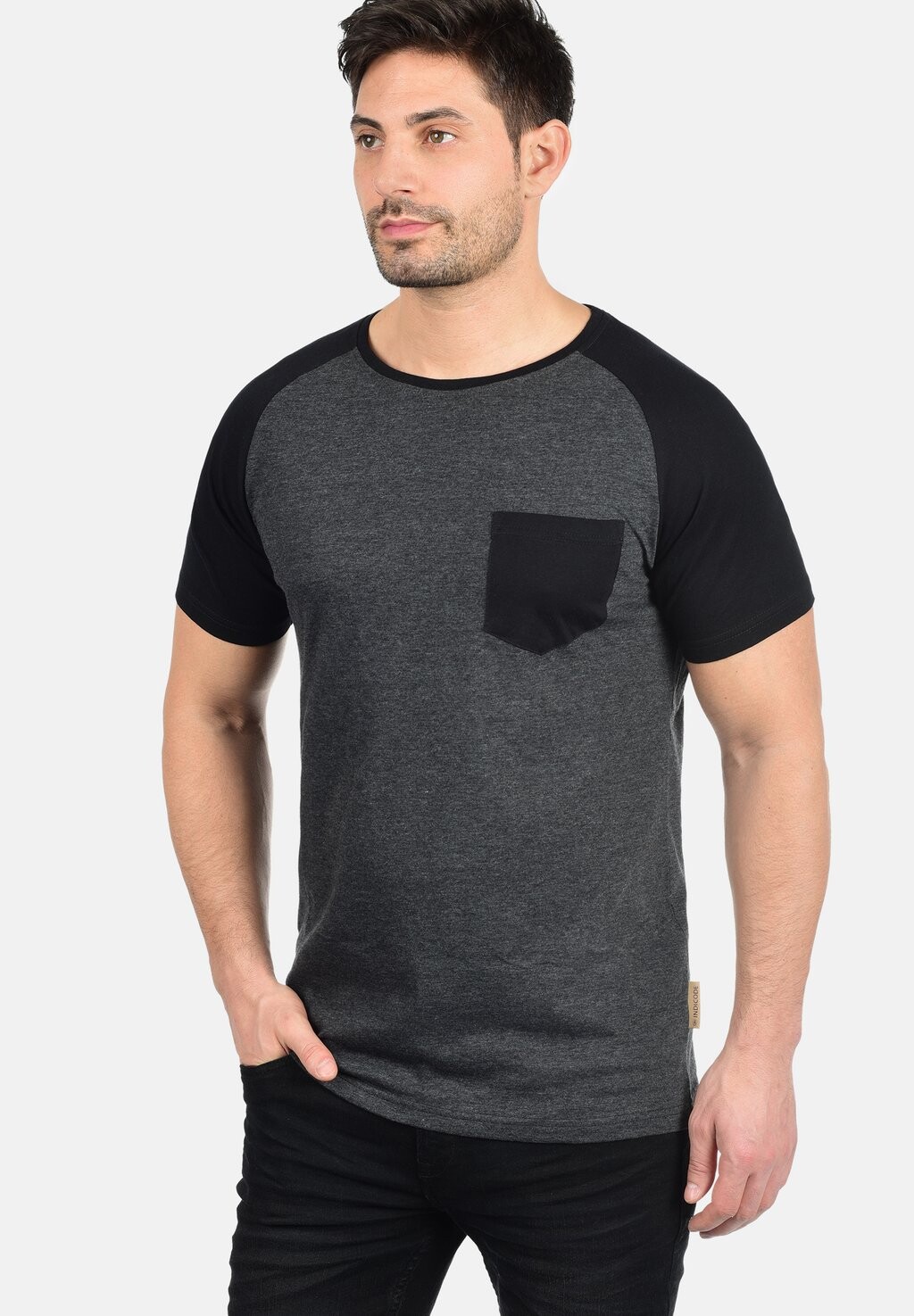 

Футболка с принтом RUNDHALS GRESHAM INDICODE JEANS, цвет charcoal/black