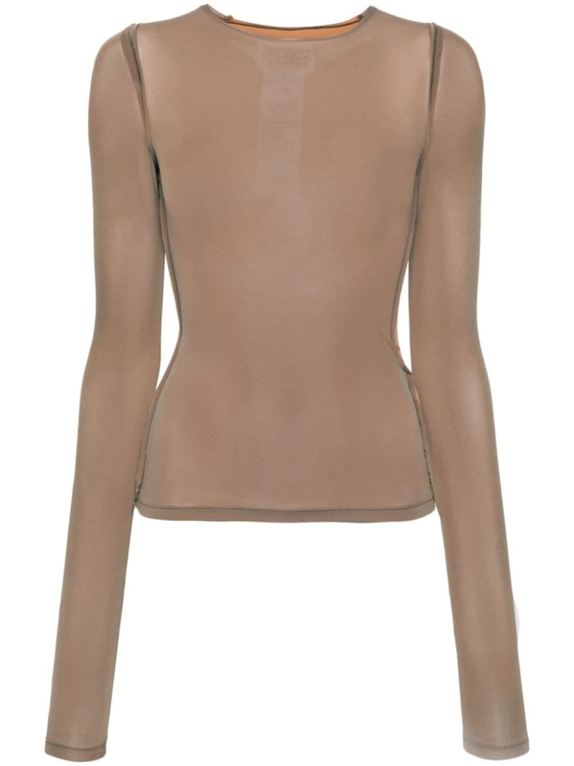 

Топ с круглым вырезом MM6 Maison Margiela, бежевый