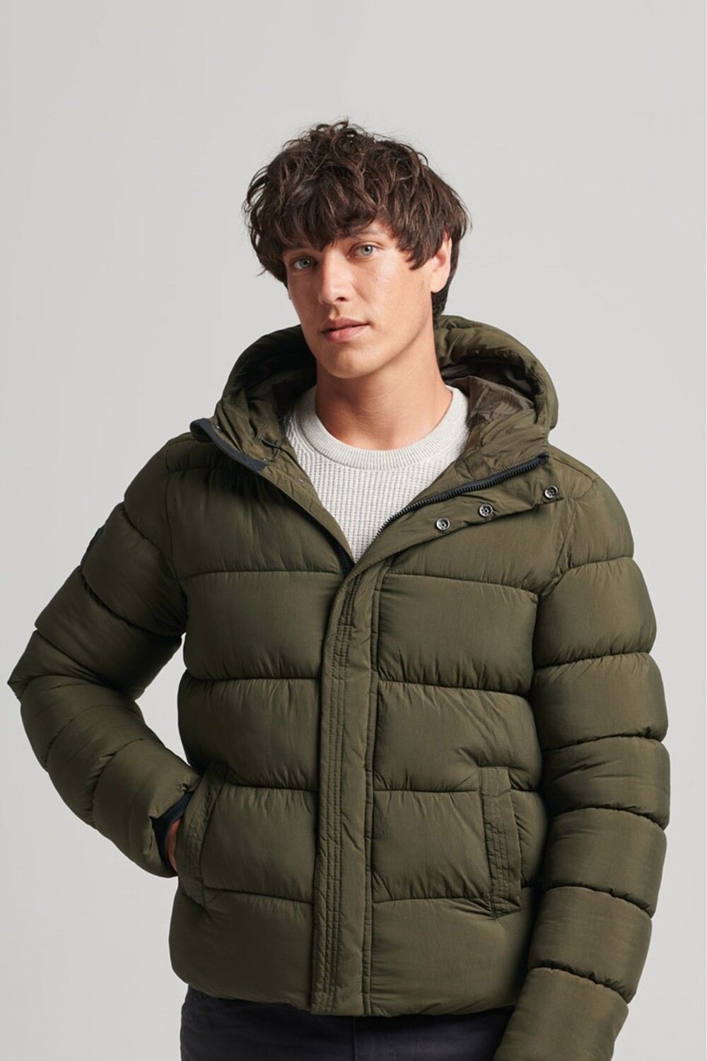 

Спортивный пуховик с капюшоном XPD Superdry, зеленый