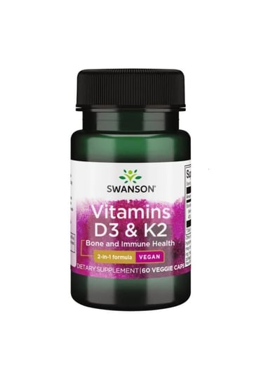 Swanson, Витамин D3 2000 МЕ и К2 75 мкг 60 капсул