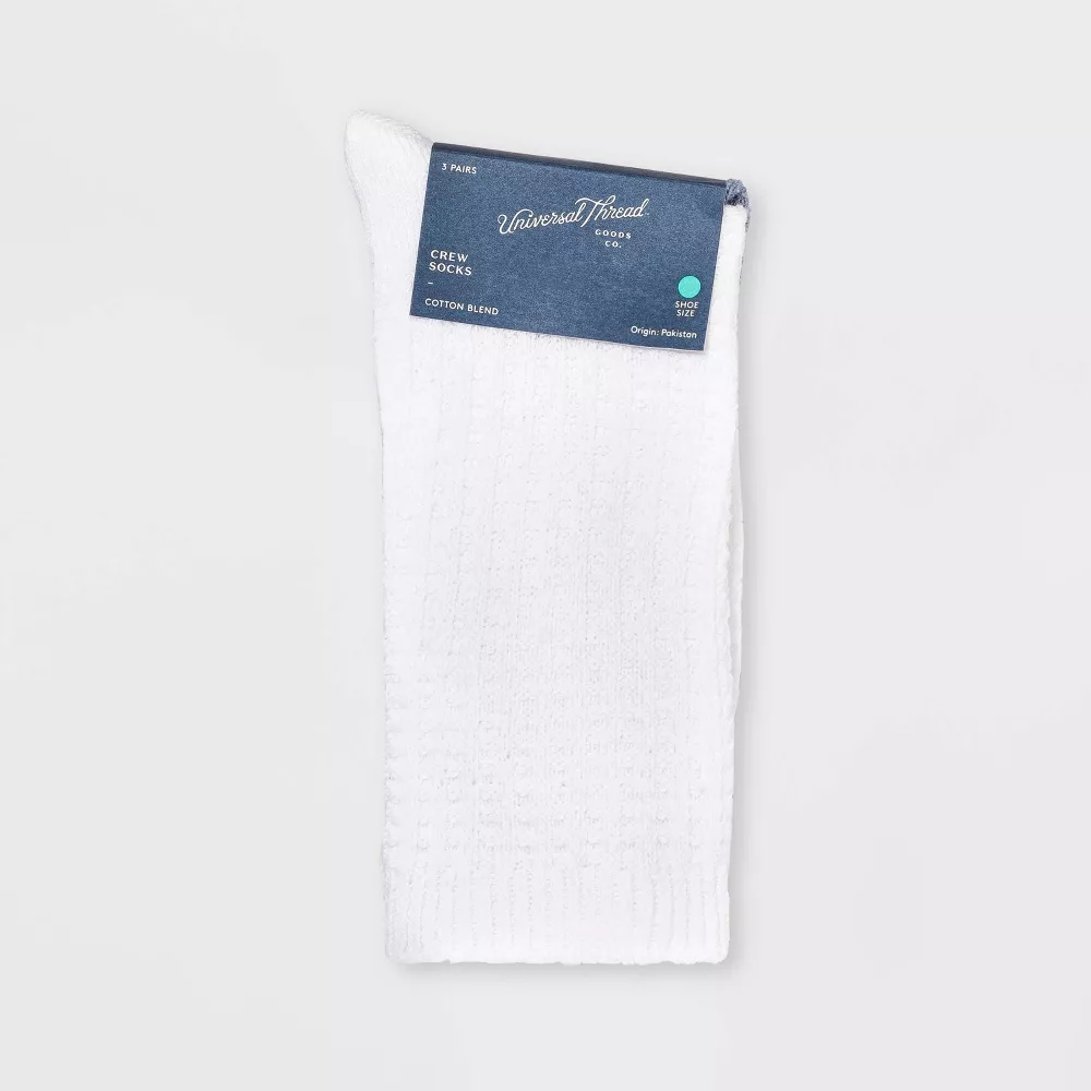 

Женские вафельные носки 3 пары Universal Thread, цвет Blue/White