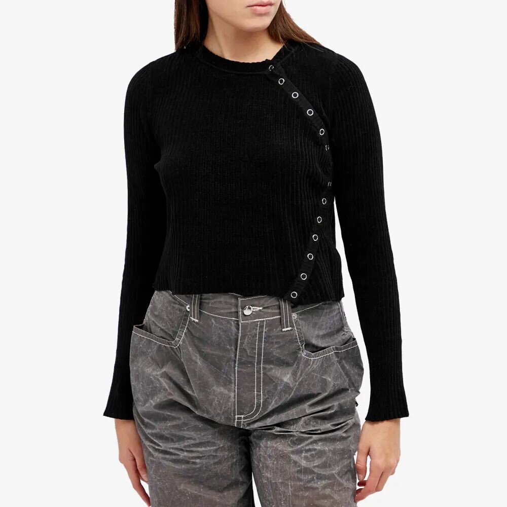 

Угловой кардиган с поппером Eckhaus Latta, черный