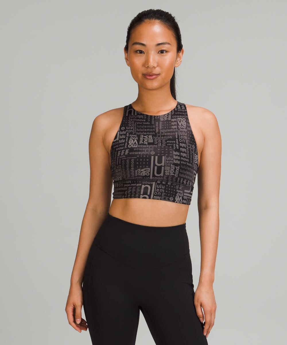 

Удлиненный бюстгальтер Energy с высоким вырезом Lululemon, черный