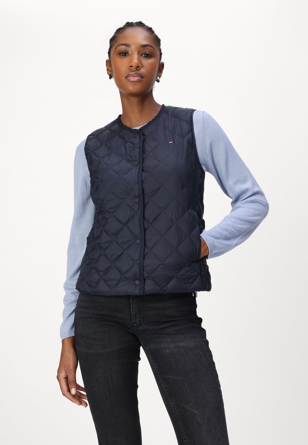 

Жилет DOWN QUILTED COLLARLESS VEST Tommy Hilfiger, темно-синий
