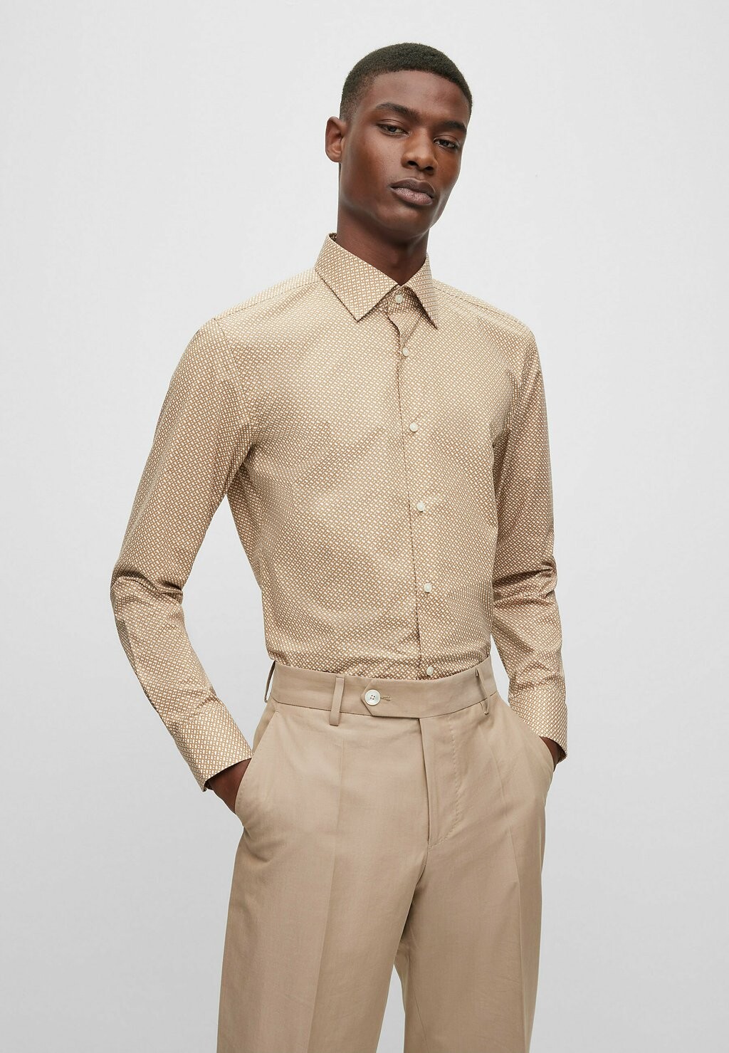 

Деловая рубашка HANK KENT BOSS, цвет beige one