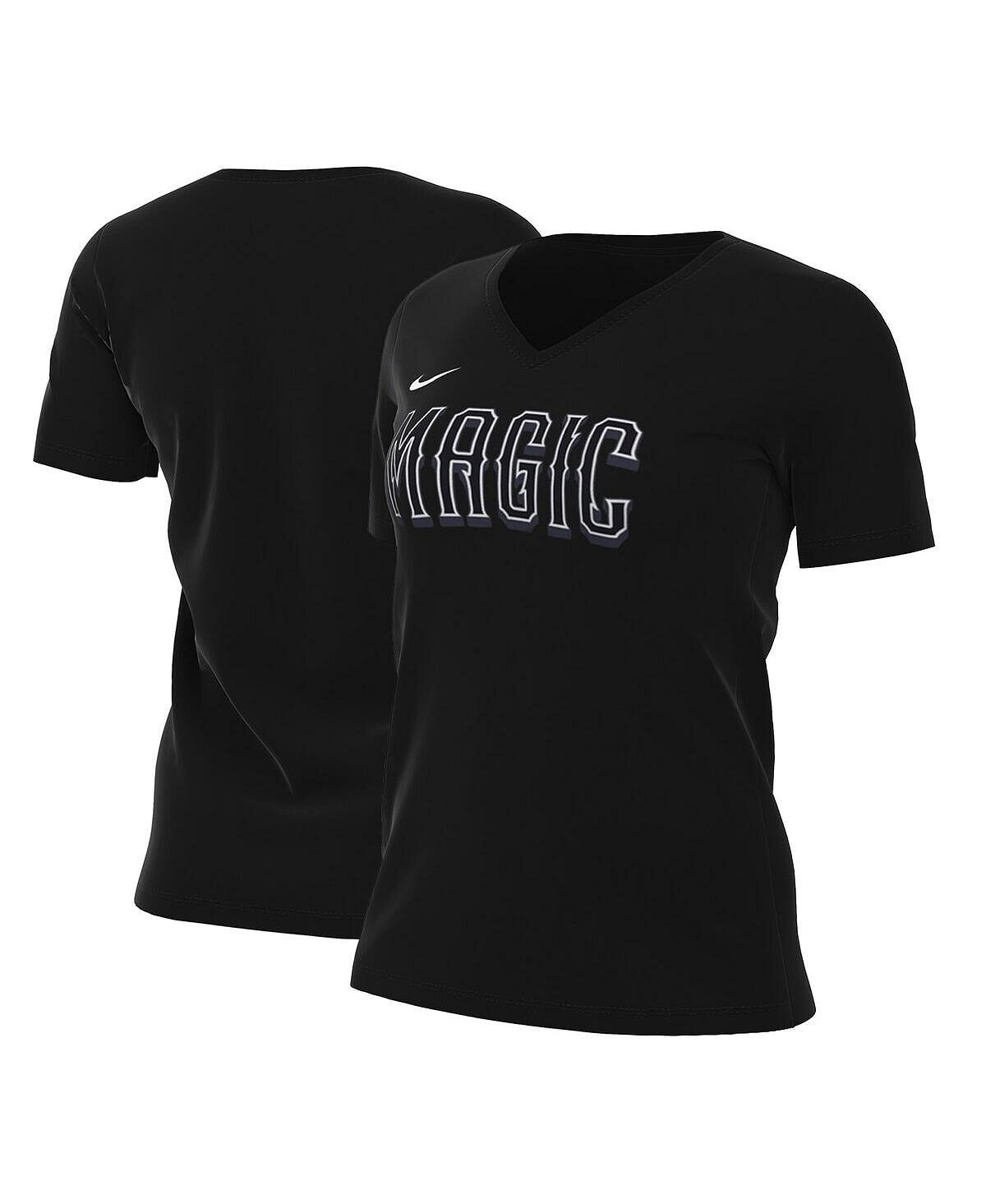 

Женская черная футболка Orlando Magic 2022/23 City Edition Essential с v-образным вырезом Nike, черный