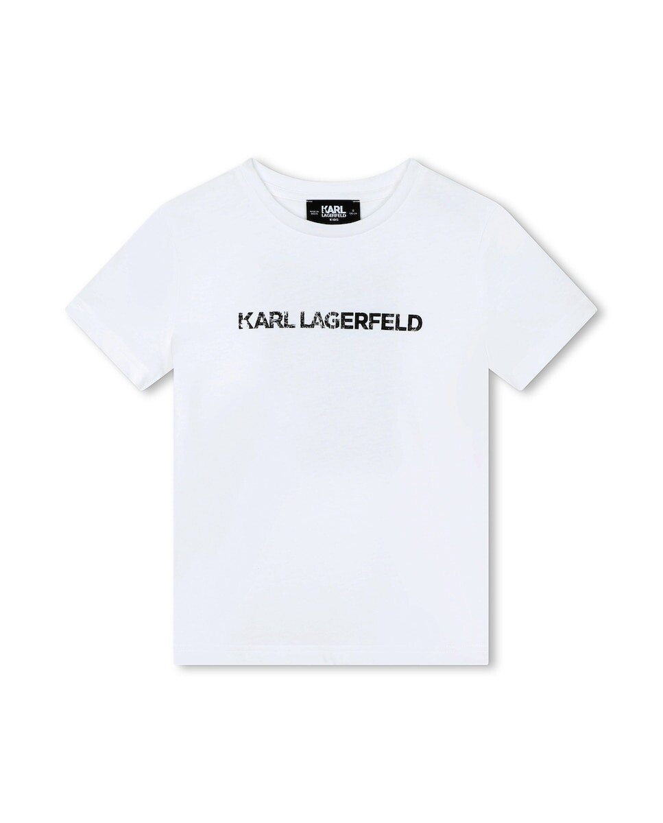 

Футболка для мальчика с логотипом спереди и иллюстрацией сзади Karl Lagerfeld, белый