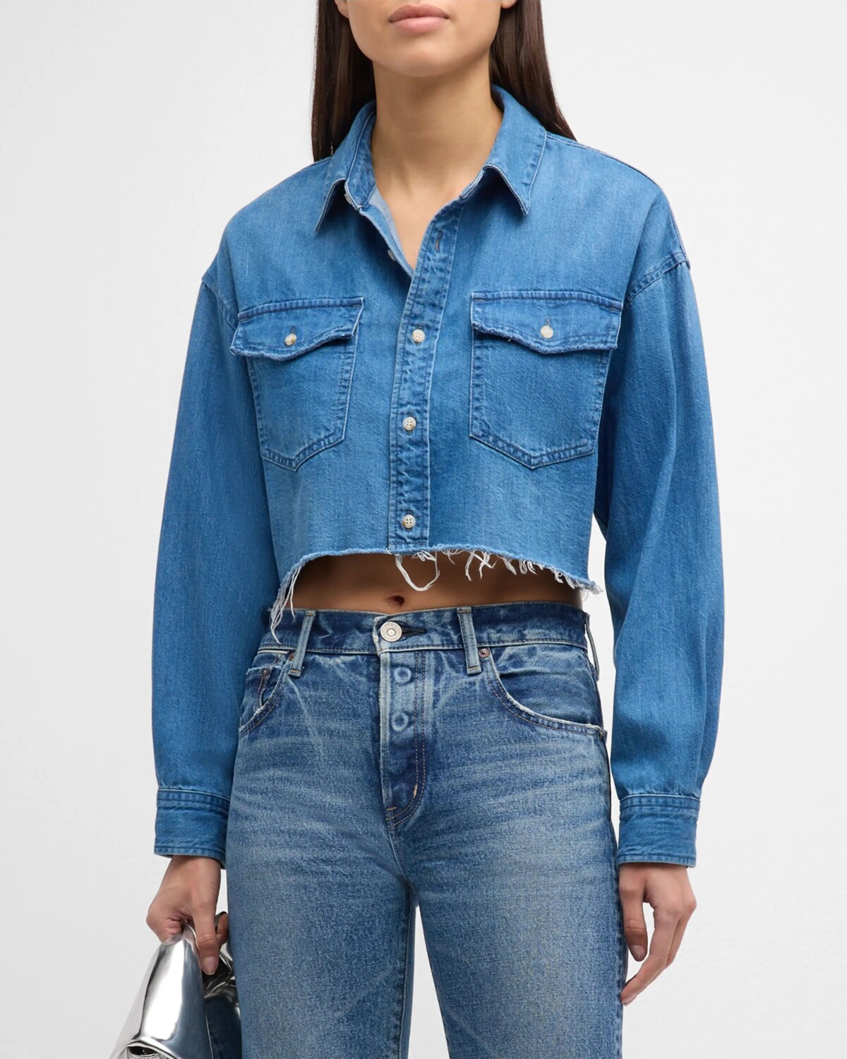 

Укороченная джинсовая рубашка Nashboro MOUSSY VINTAGE, цвет Blu