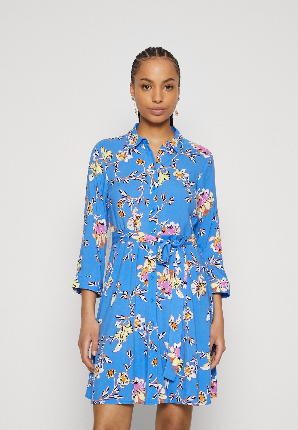 футболка palace racy nicer blue Платье-блузка YASSAVANNA 3/4 SHORT SHIRT DRESS, цвет palace blue