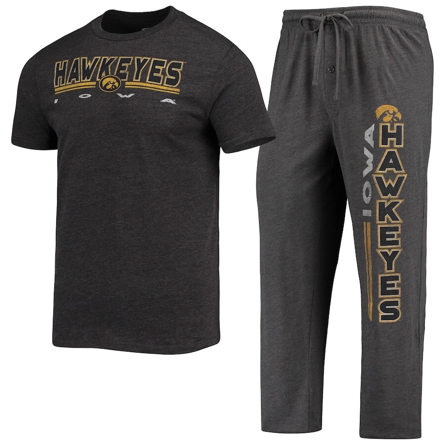 

Пижамный комплект Concepts Sport Iowa Hawkeyes, угольный