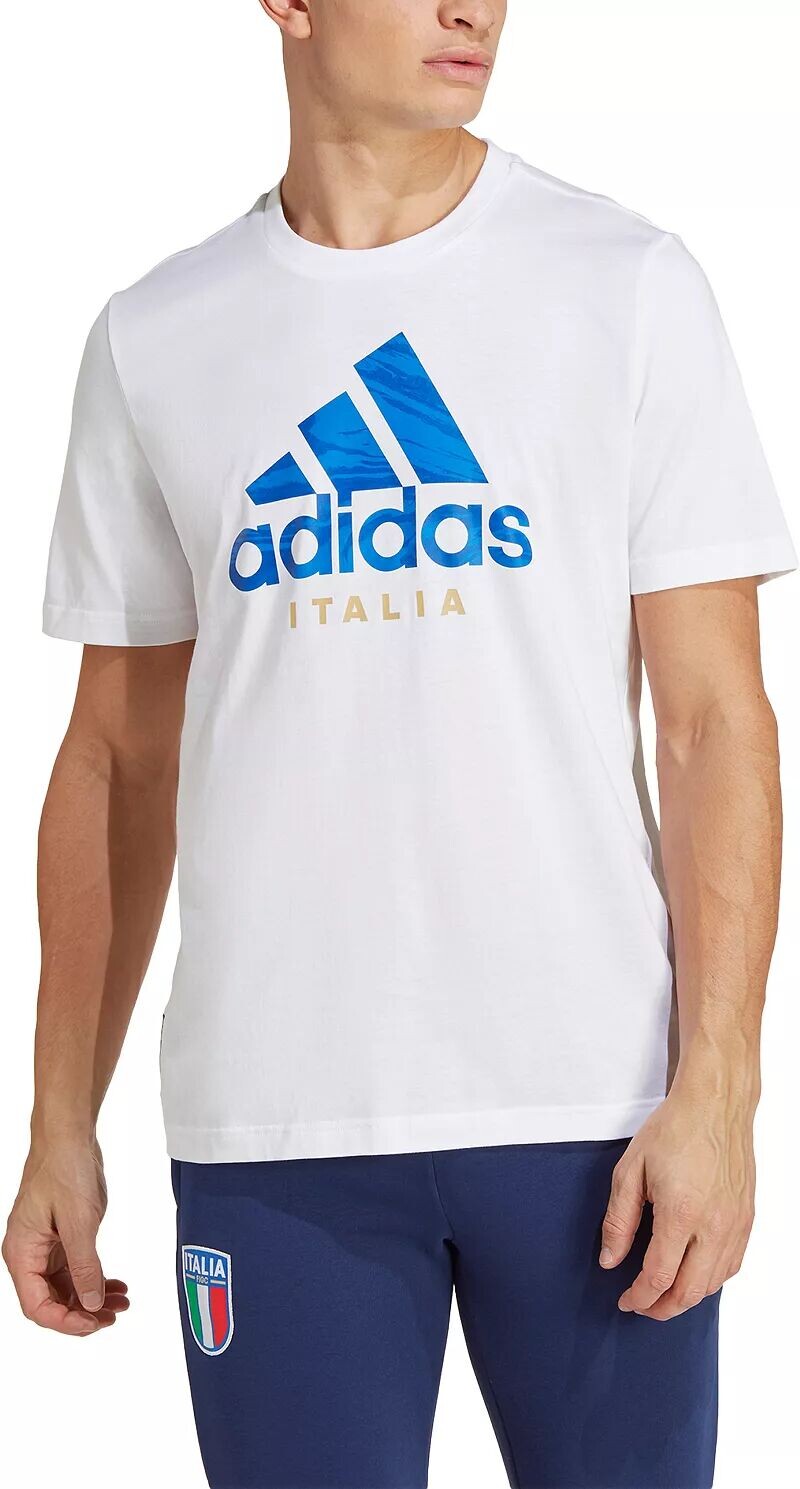 

Adidas Italy Белая футболка с 3 полосками