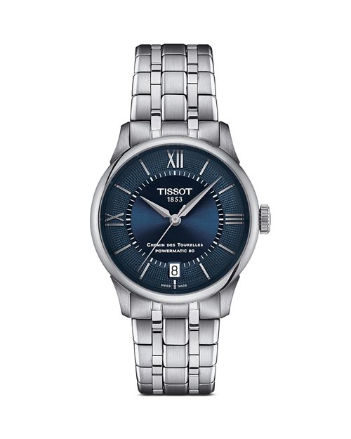 Часы Chemin des Tourelles Powermatic 80, 34 мм Tissot, цвет Blue наручные часы tissot chemin des tourelles powermatic 80 lady t099 207 22 118 01