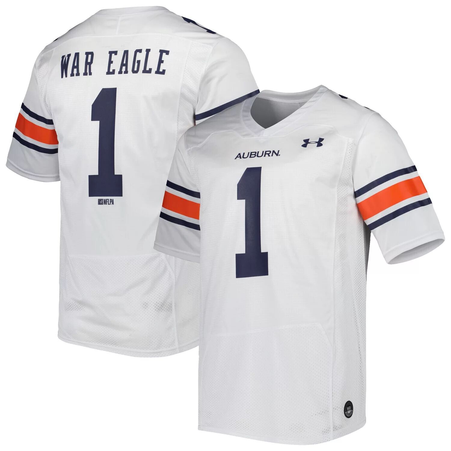 

Реплика мужского футбольного Джерси белого цвета Auburn Tigers Team №1 с надписью Under Armour, Белый