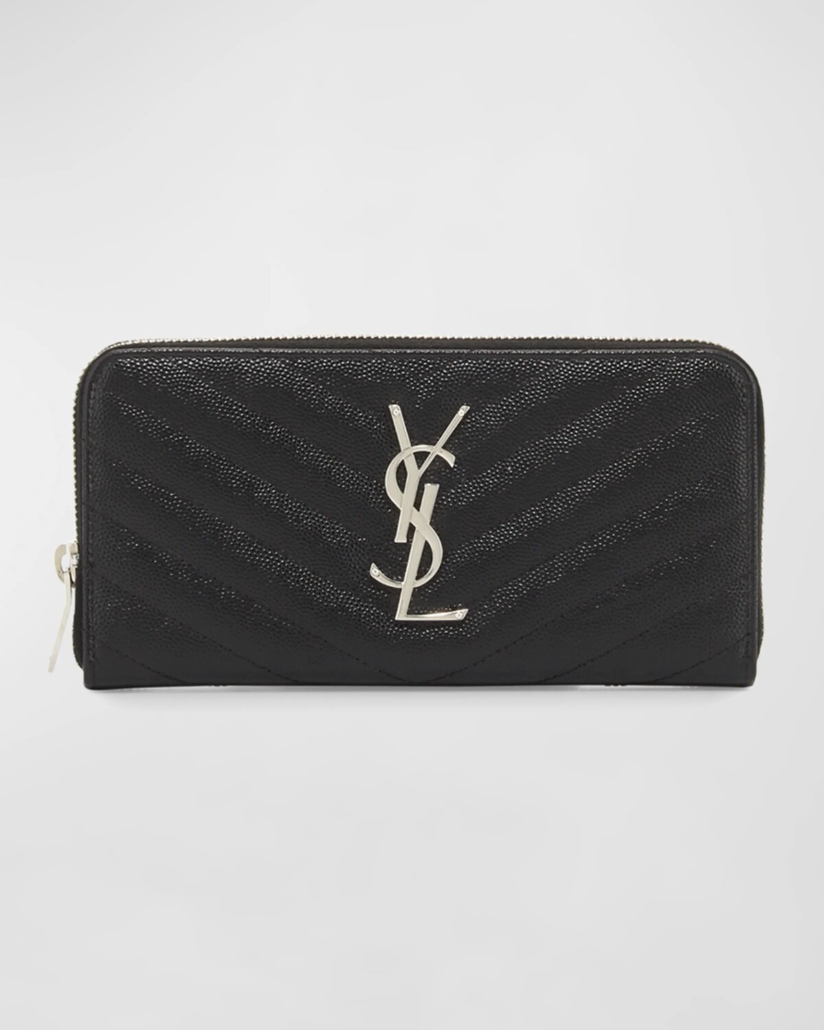 

Большой кошелек YSL Monogram на молнии из зерненой кожи Saint Laurent, цвет Black