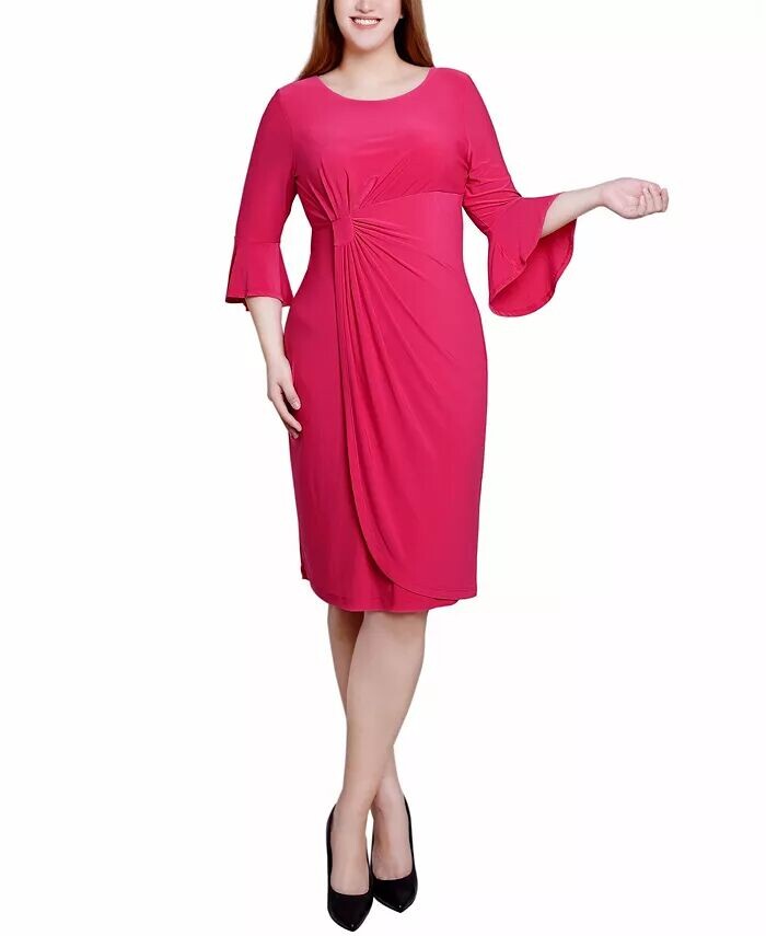 

Миниатюрное платье с рукавами-раструбами длиной 3/4 NY Collection, розовый