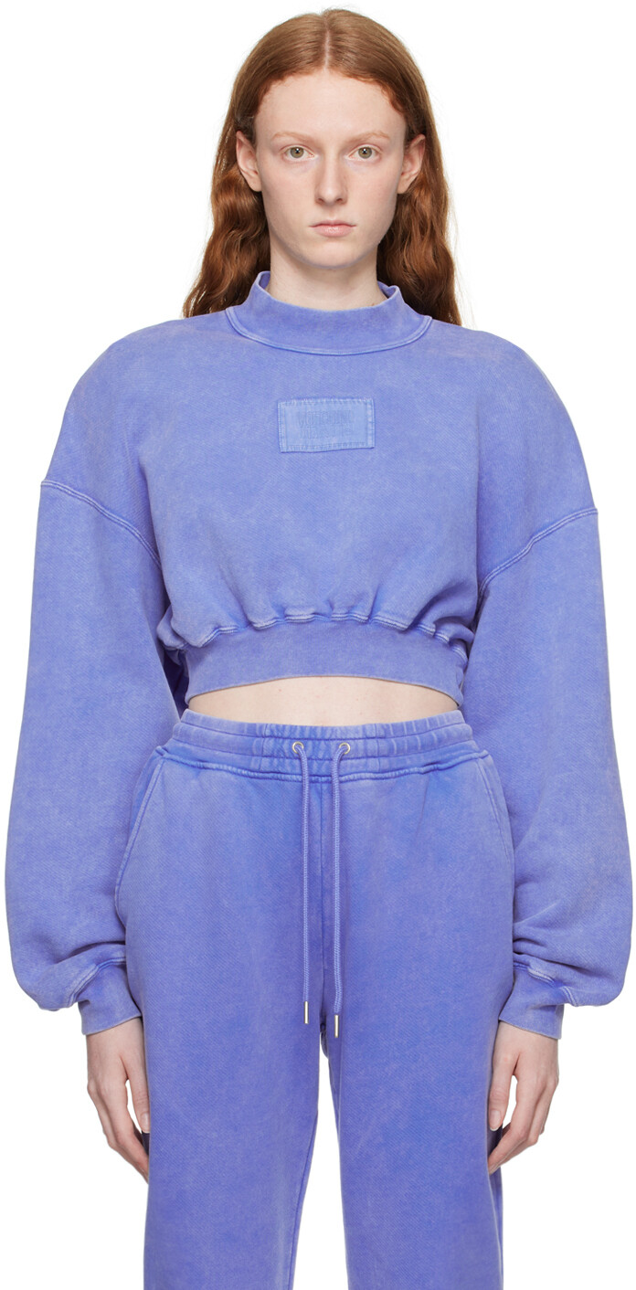 

Moschino Jeans Фиолетовый свитшот с эффектом потертостей