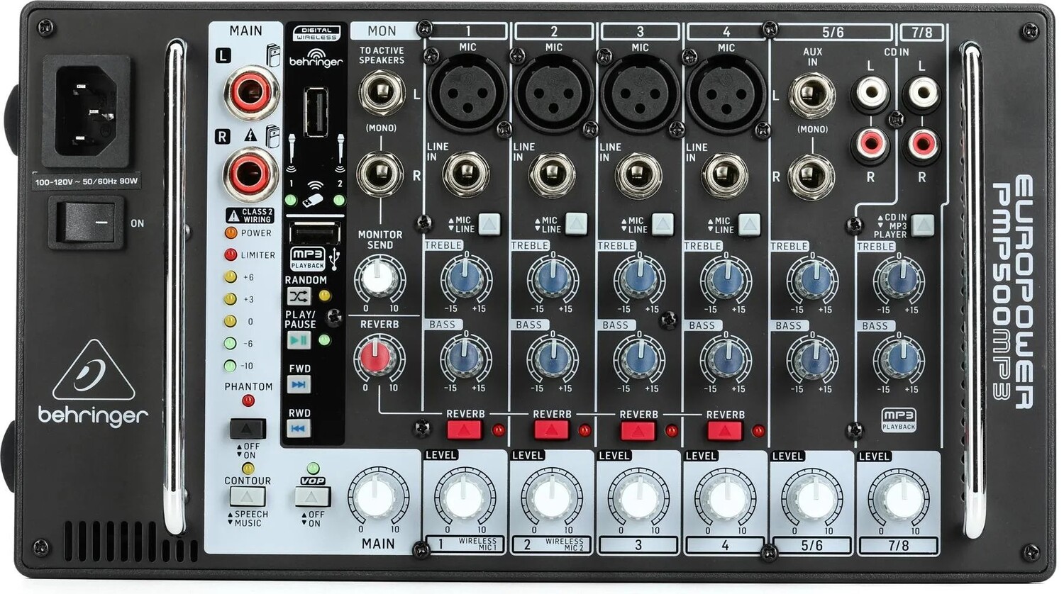 

Behringer PMP500MP3 8-канальный мощный микшер мощностью 500 Вт